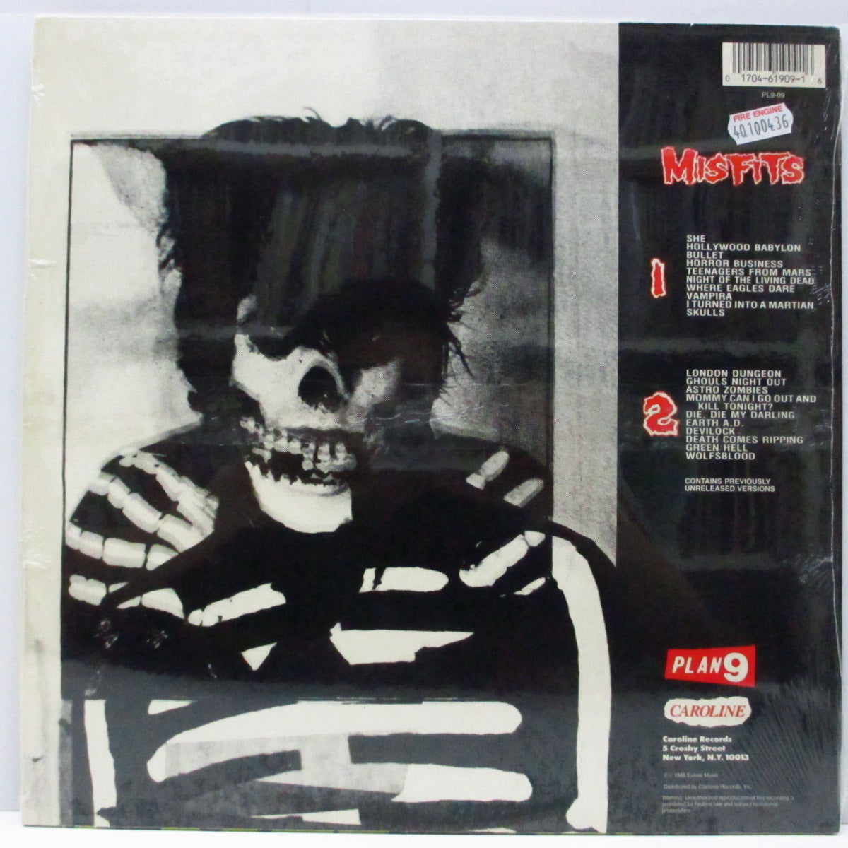 MISFITS (ミスフィッツ) - Collection I (US '91年「正規初回再発」LP ) 未発表バージョンを含む20曲 !