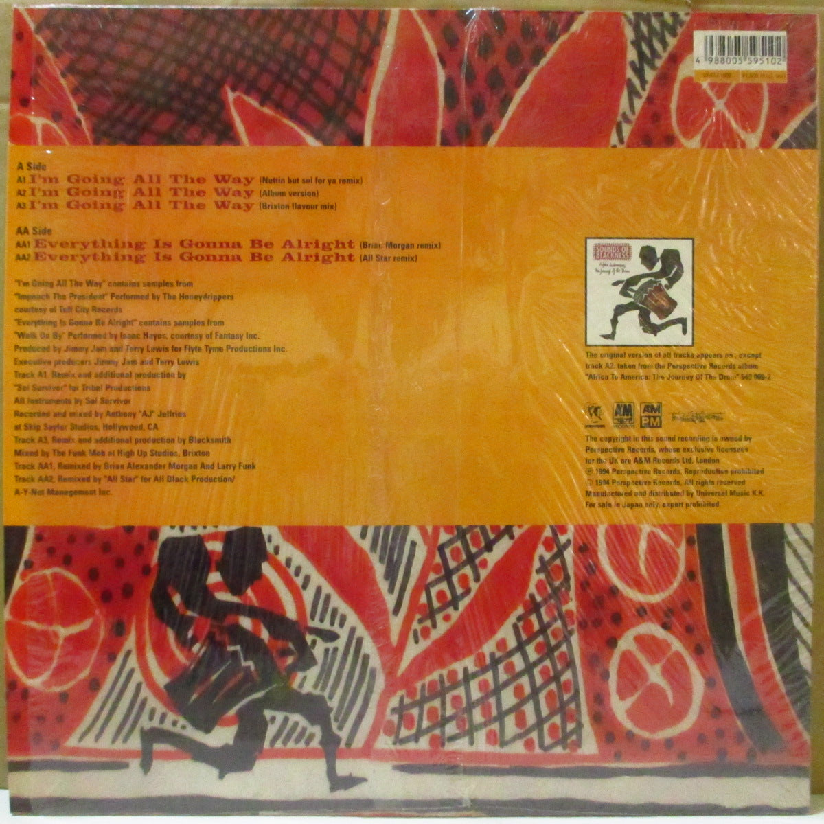 SOUNDS OF BLACKNESS (サウンズ・オブ・ブラックネス) - I'm Going All The Way +4 (Japan オリジナル 12インチ/レアステッカー付き光沢ジャケ) '94年シングル