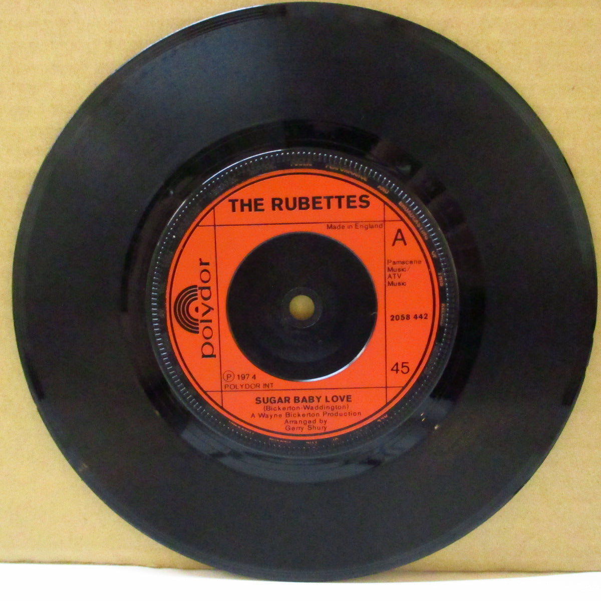 RUBETTES (ルベッツ) - Sugar Baby Love (UK '74 オリジナル「フラットセンター」 7インチ)