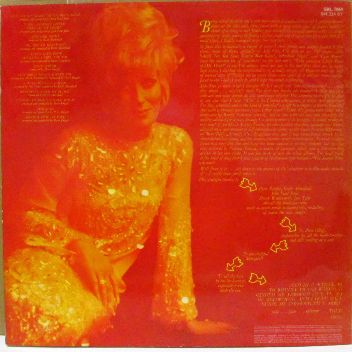 DUSTY SPRINGFIELD (ダスティ・スプリングフィールド) - Dusty....Definitely (UK '68 オリジナル・ステレオ LP/初回 両面コーティング・ジャケ) 通算4thアルバム
