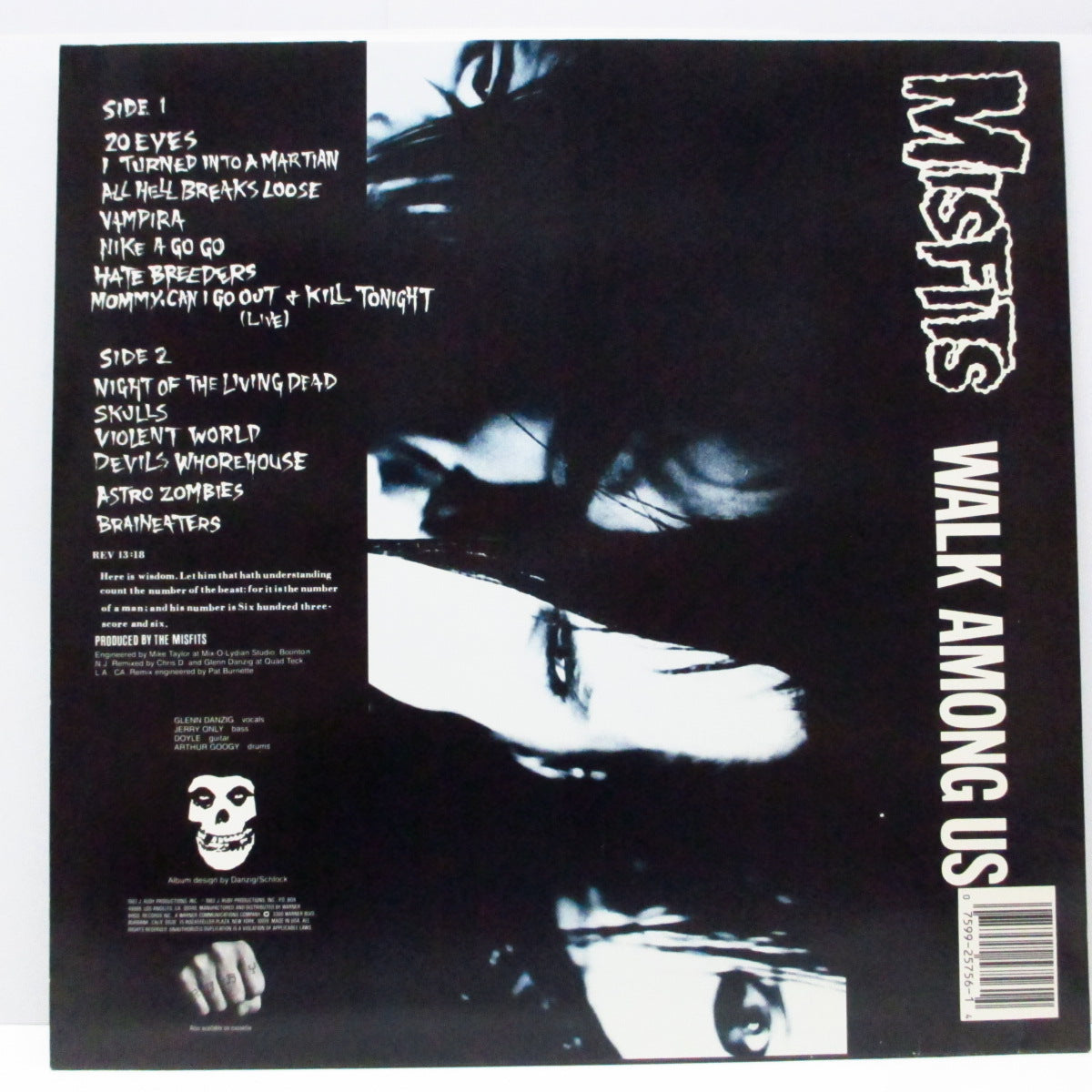 MISFITS (ミスフィッツ) - Walk Among Us (US '88 正規再発「黄ラベ」LP+インナー、紫ジャケ/ 9 25756-1) '82年ファースト!
