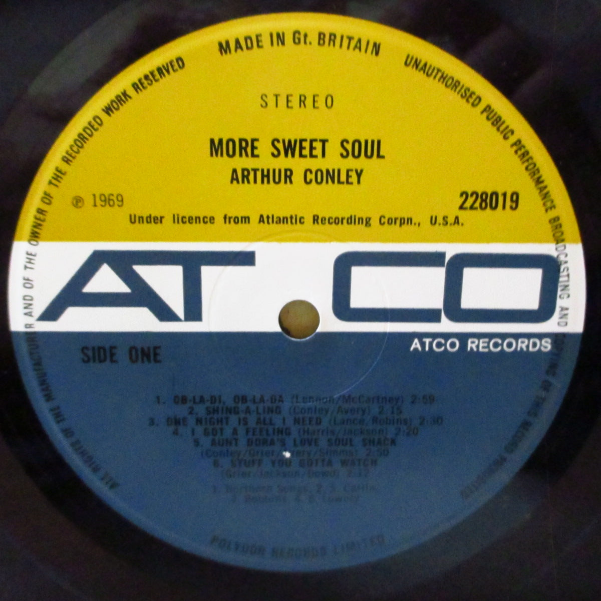 ARTHUR CONLEY (アーサー・コンリー) - More Sweet Soul (UK '69 オリジナル・ステレオ LP/表面コーティング・ジャケ)「ビートルズ/オブ・ラ・ディ〜」のカバー他最終4作目アルバム。