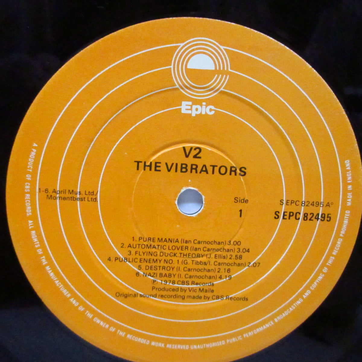 VIBRATORS, THE (ヴァイブレーターズ) - V2 (UK オリジナル「オレンジ」ラベ LP+インナー)'78年セカンド!