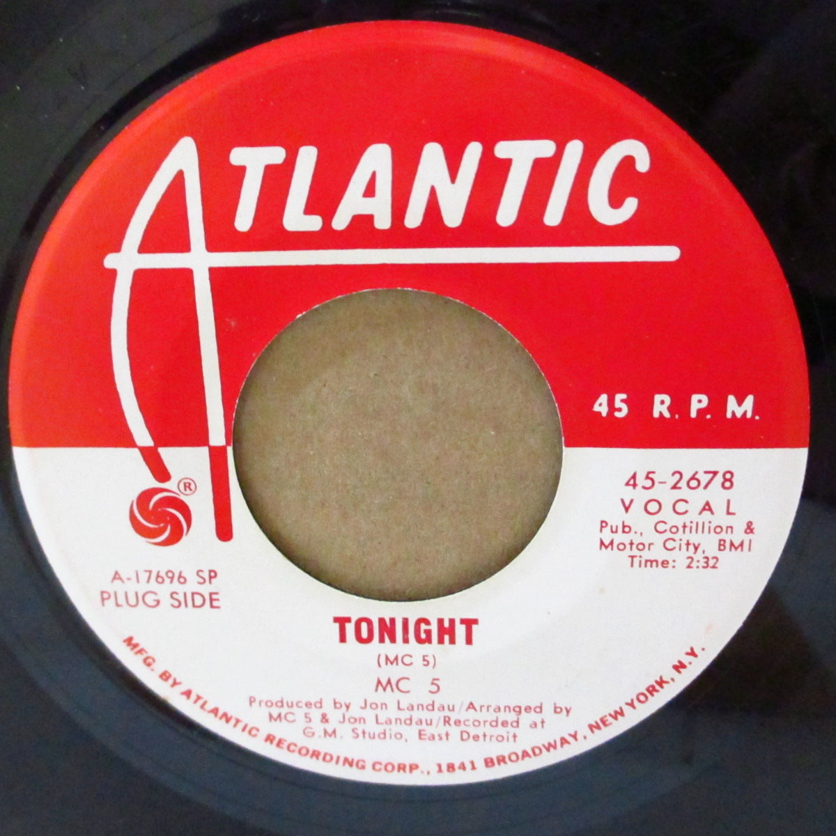 MC 5 (エム・シー・ファイヴ) - Tonight / Looking At You (US '69 プロモ・赤・白ラベ 7インチ)両面ガレージ・ソウルど名曲!