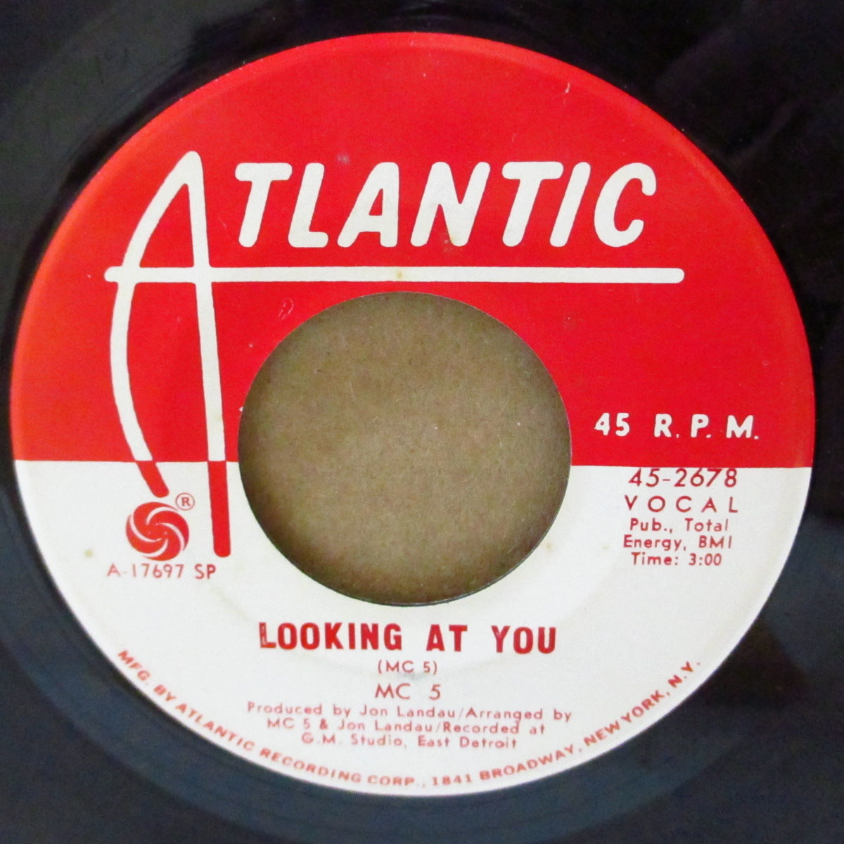 MC 5 (エム・シー・ファイヴ) - Tonight / Looking At You (US '69 プロモ・赤・白ラベ 7インチ)両面ガレージ・ソウルど名曲!