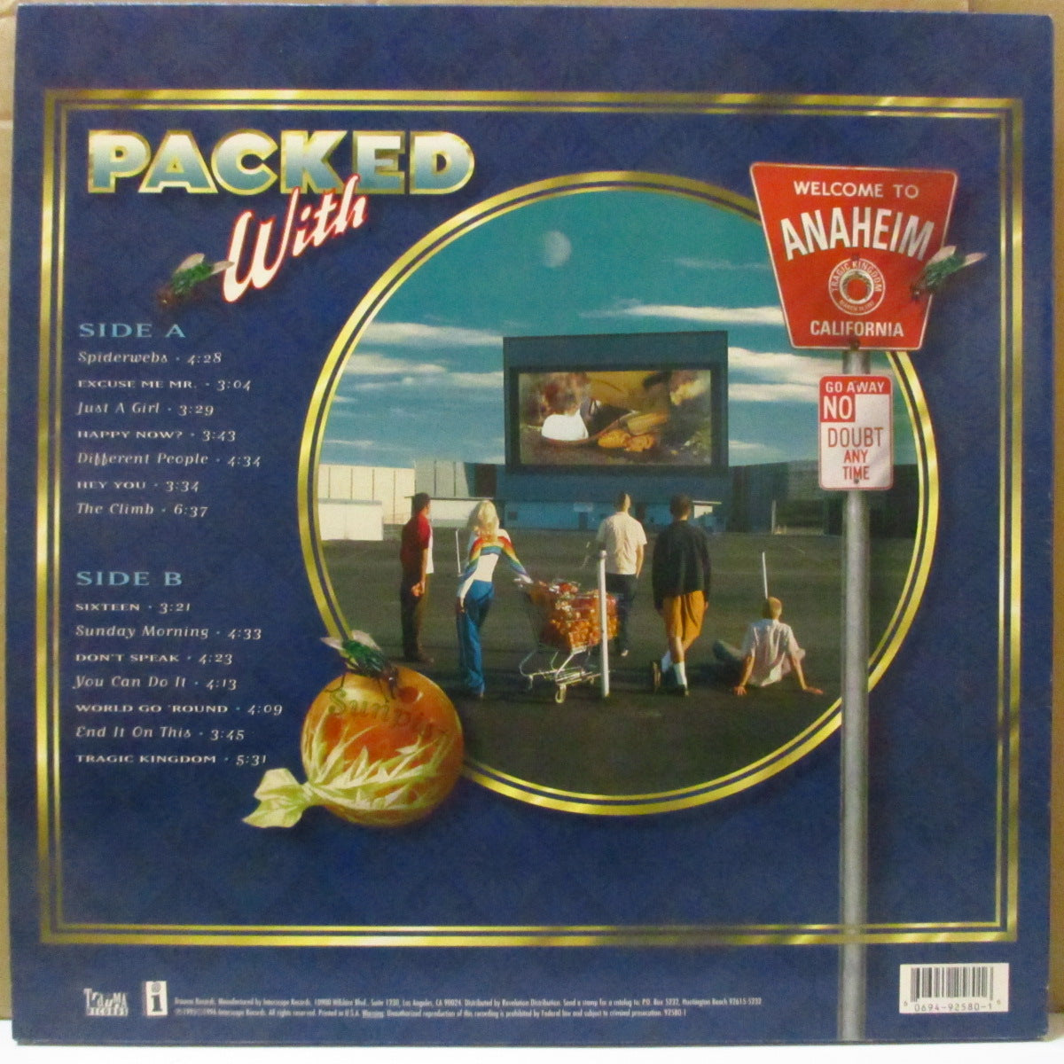 NO DOUBT (ノー・ダウト) - Tragic Kingdom (US 初回品番( 92580-1)「黒盤」オリジナル LP+インサート) '95年3rdアルバム