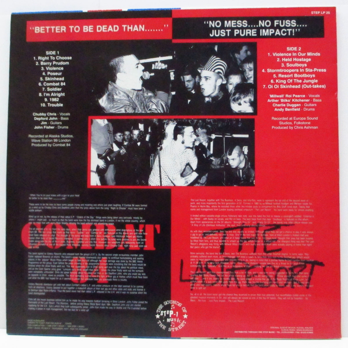 COMBAT 84 / LAST RESORT, THE (コンバット 84 / ザ・ラスト・リゾート) - Death Or Glory (UK '96 限定再発「ブルーヴァイナル」LP/STEP LP 25)