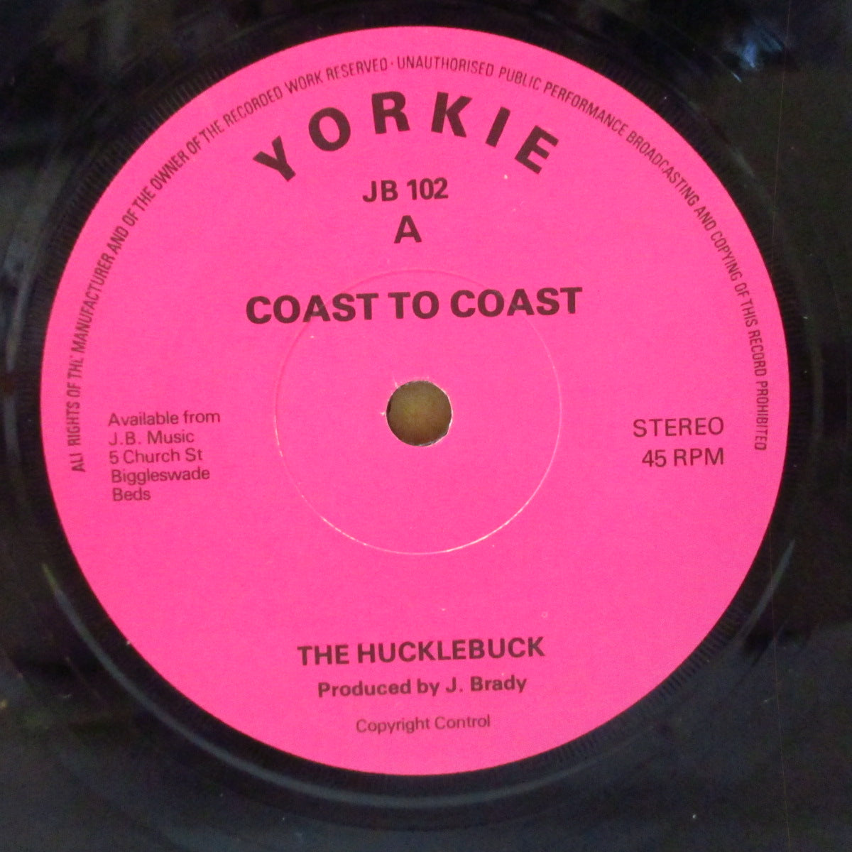 COAST TO COAST (コースト・トゥ・コースト) - The Hucklebuck (UK 初回Yorkie社オリジナル 7インチ)