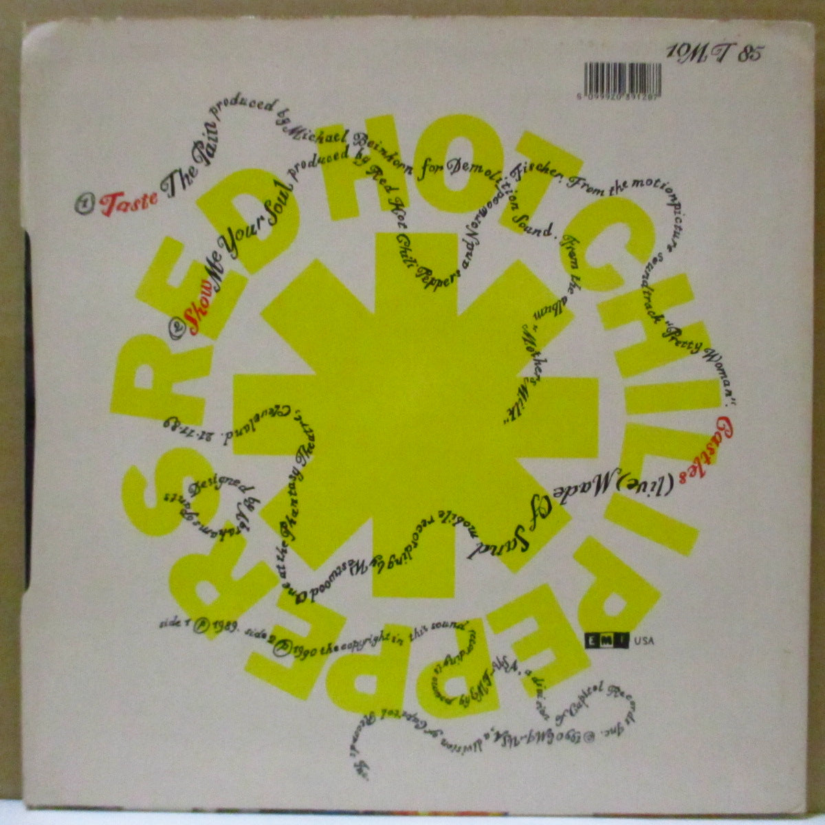 RED HOT CHILI PEPPERS (レッド・ホット・チリ・ペッパーズ) - Taste The Pain (UK '90 限定正方形シェイプト3曲入り 7インチ+ナンバリング入り光沢固紙ジャケ付き)