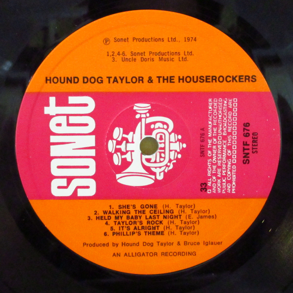 HOUND DOG TAYLOR (ハウンド・ドッグ・テイラー) - Hound Dog Taylor And The House Rockers (UK '74 初回オリジナル「赤・オレンジ・ラベ」ステレオ LP) 近年稀な美品