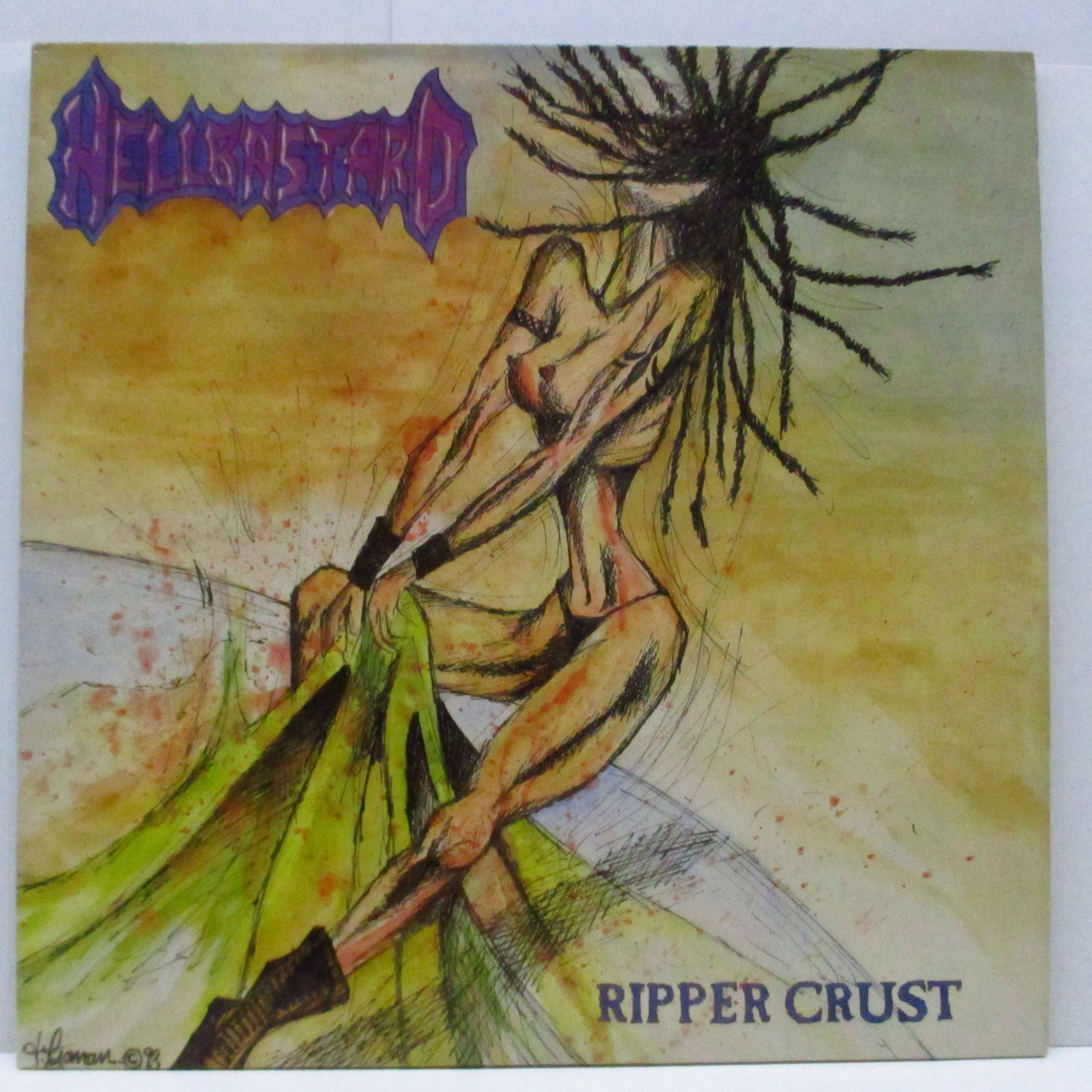 HELLBASTARD (ヘルバスタード) - Ripper Crust (UK '93 再発「パープルヴァイナル」LP+インナー) '86年ファーストデモ!