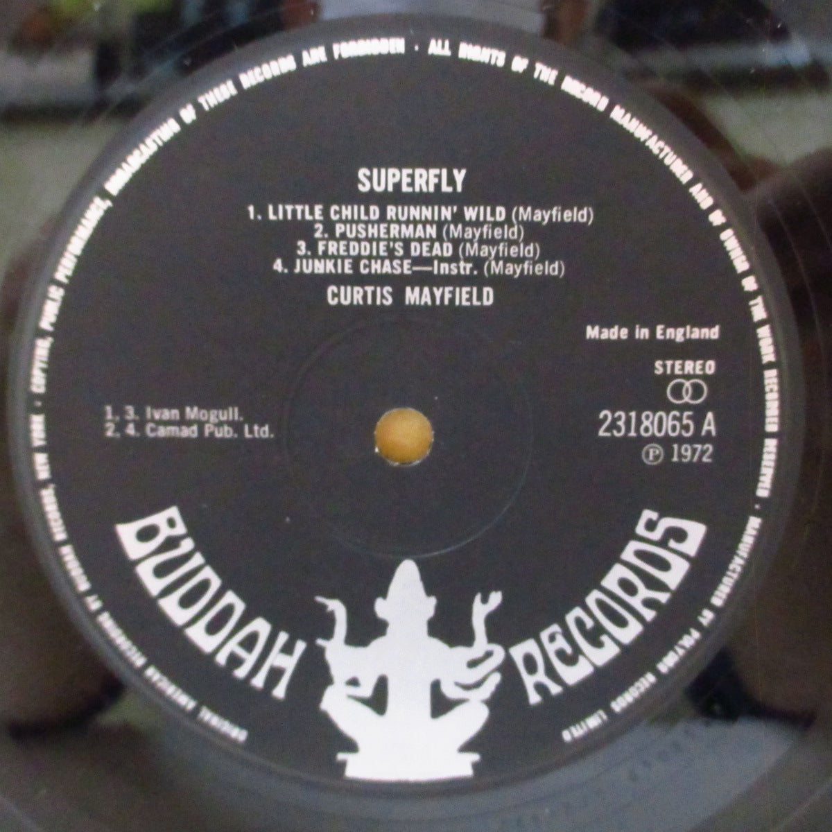 CURTIS MAYFIELD (カーティス・メイフィールド) - Super Fly (UK '72 初回黒ラベ・オリジナル・ステレオ LP/シングル・スリーブ)近年稀な美品