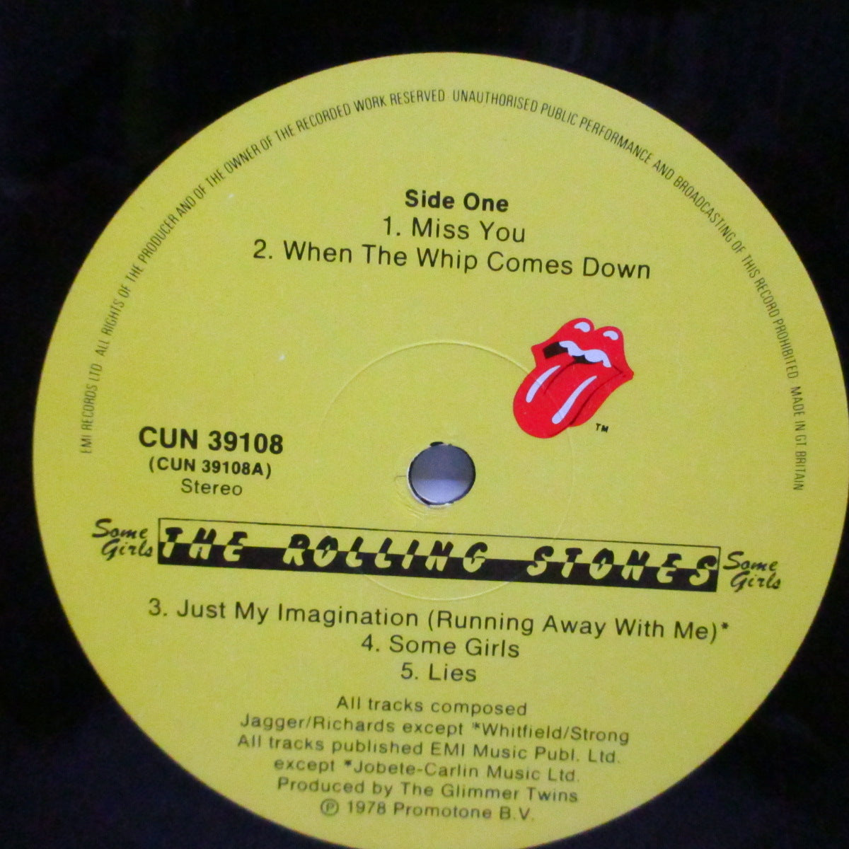 ROLLING STONES (ローリング・ストーンズ) - Some Girls (UK オリジナル LP+無修正インナー/「青タイトル」薄ピンク/薄緑/薄黄/薄青 ダイカットジャケ)