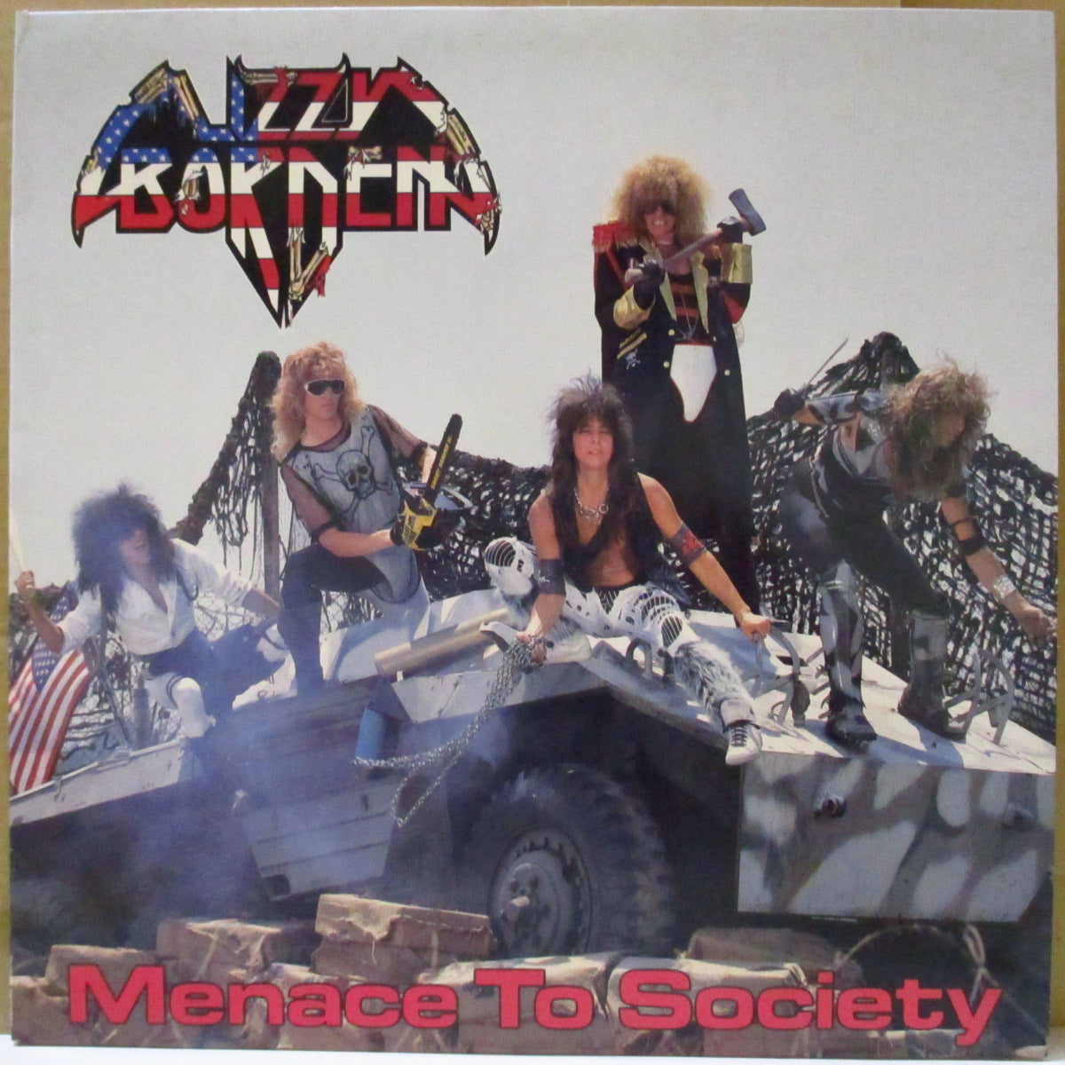 LIZZY BORDEN (リジー・ボーデン) - Menace To Society (US オリジナル LP+ソフト紙インナー) '86年2ndアルバム