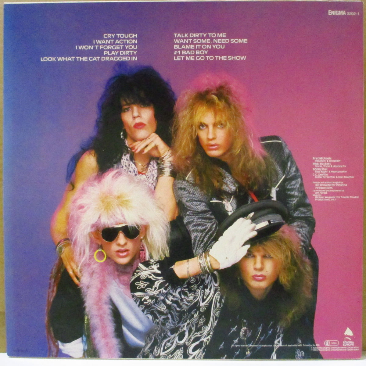 POISON (ポイズン) - Look What The Cat Drragged In (Dutch オリジナル LP/裏面に「Enigma」表記光沢ジャケ) '86年1stアルバム