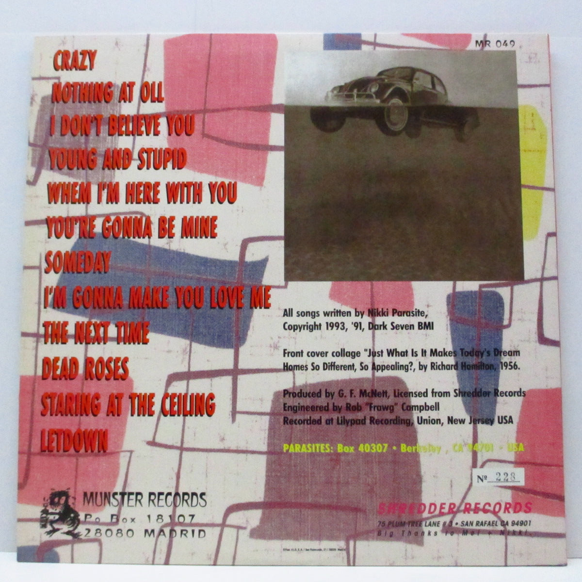 PARASITES, THE (ザ・パラサイツ) - Punch Lines (Spain 1,000枚限定 LP/ナンバリング入り見開ジャケ) '93年セカンドアルバム!