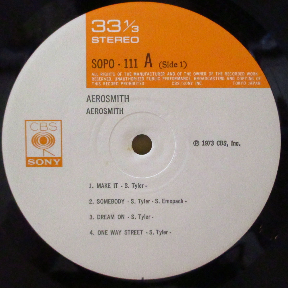 AEROSMITH (エアロスミス) - 野獣生誕 - Aerosmith I (Japan '75 再発 LP+帯, 見開きインサート) '73年1stアルバム