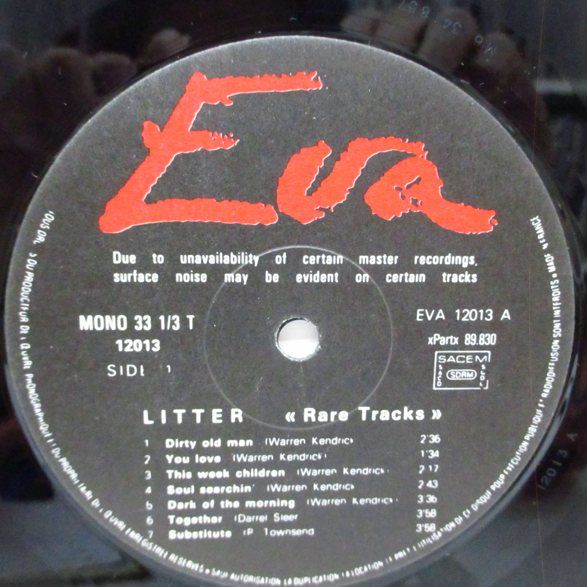 LITTER (リッター) - Rare Tracks (France オリジナル「モノラル」LP/光沢ジャケ) フランスのみのレアコンピ!