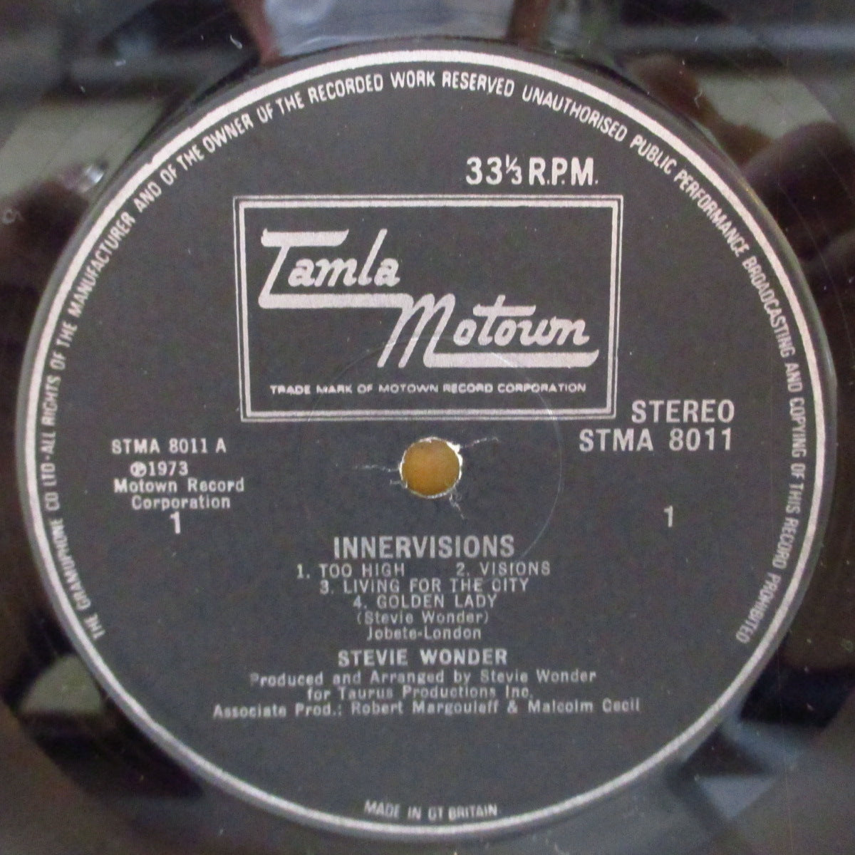 STEVIE WONDER (スティーヴィー・ワンダー) - Innervisions (UK '73 初回オリジナル「Gramophoneリム・マット黒ラベ」ステレオLP/見開きジャケ)'73年大名作!
