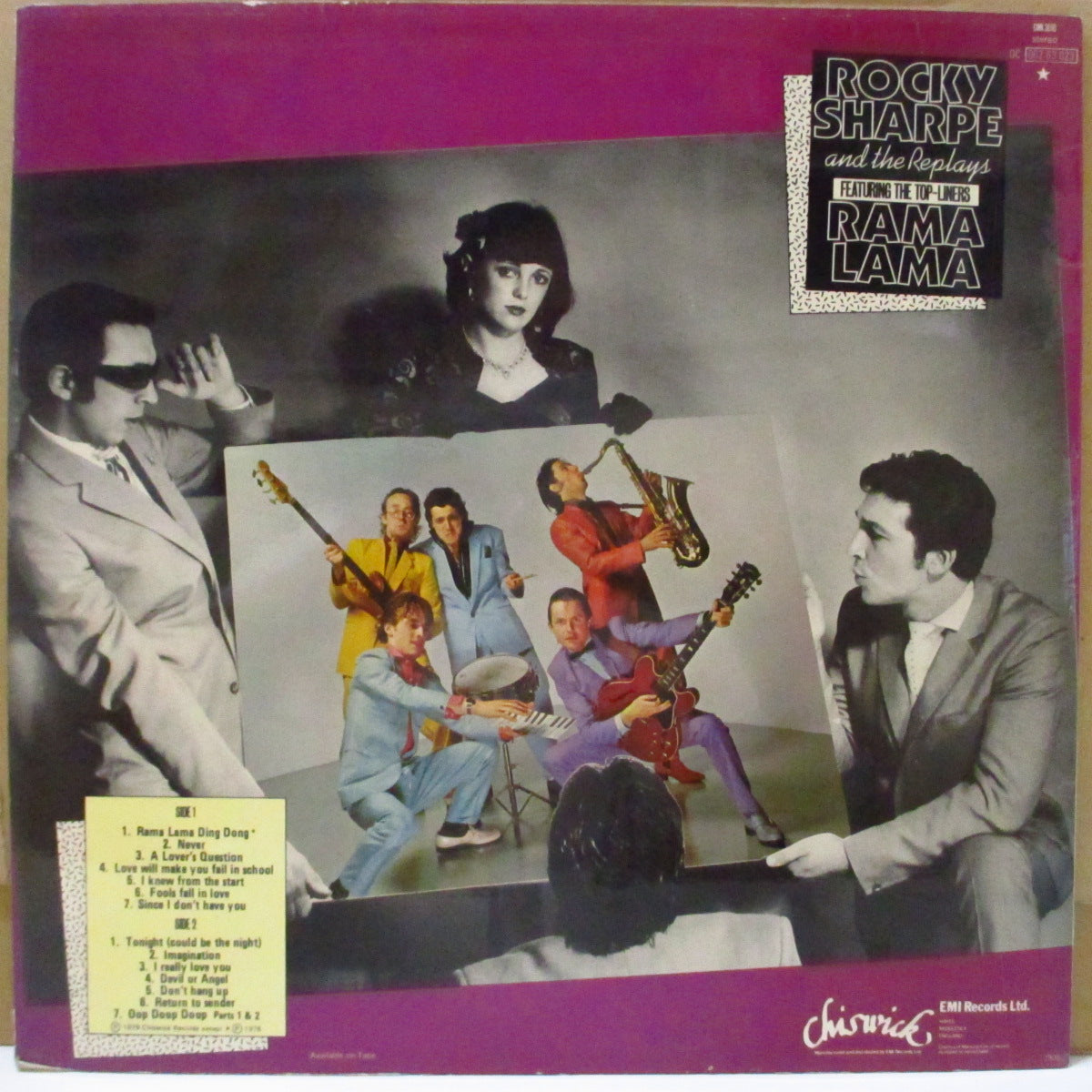 ROCKY SHARPE & THE REPLAYS (ロッキー・シャープ&ザ・リプレイズ) - Rama Lama (UK セカンドプレス「カートリッジ・ラベ」LP+固紙インナー/両面コーティングジャケ)
