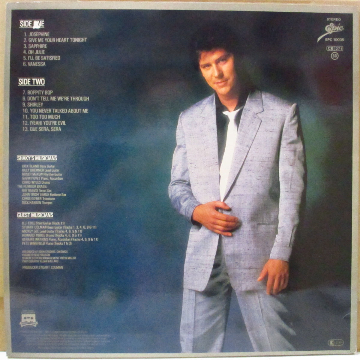 SHAKIN' STEVENS (シェイキン・スティーヴンス) - Give Me Your Heart Tonight (UK オリジナル LP/レアステッカー付きジャケ)