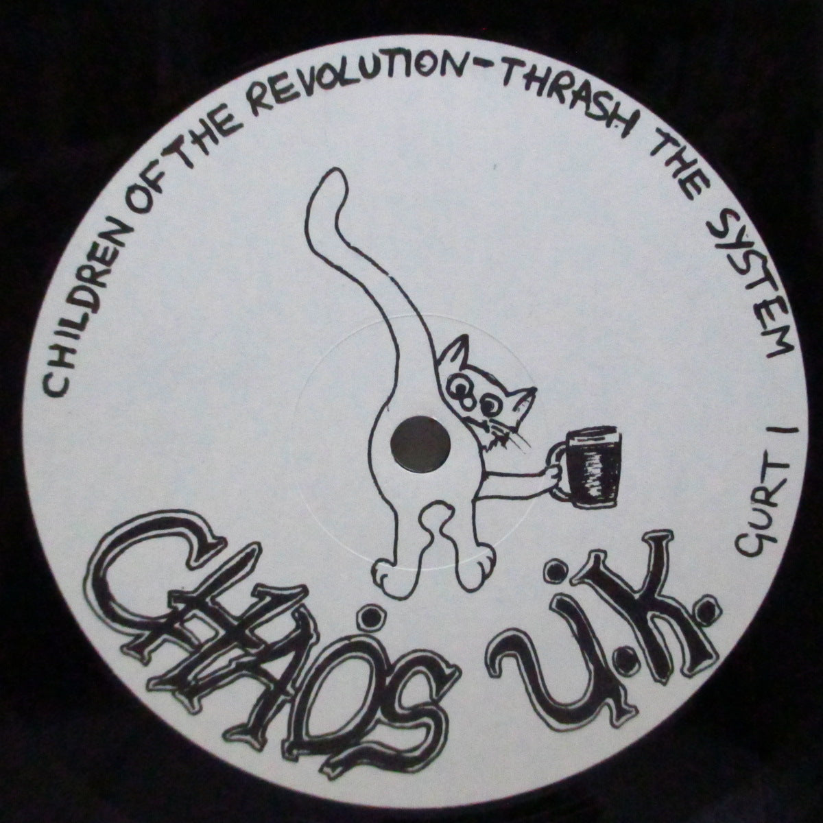 CHAOS U.K. (カオス U.K.) - Short Sharp Shock (UK オリジナル LP/初回「Pay No More Than ₤3」白黒ジャケ)'84年セカンド!
