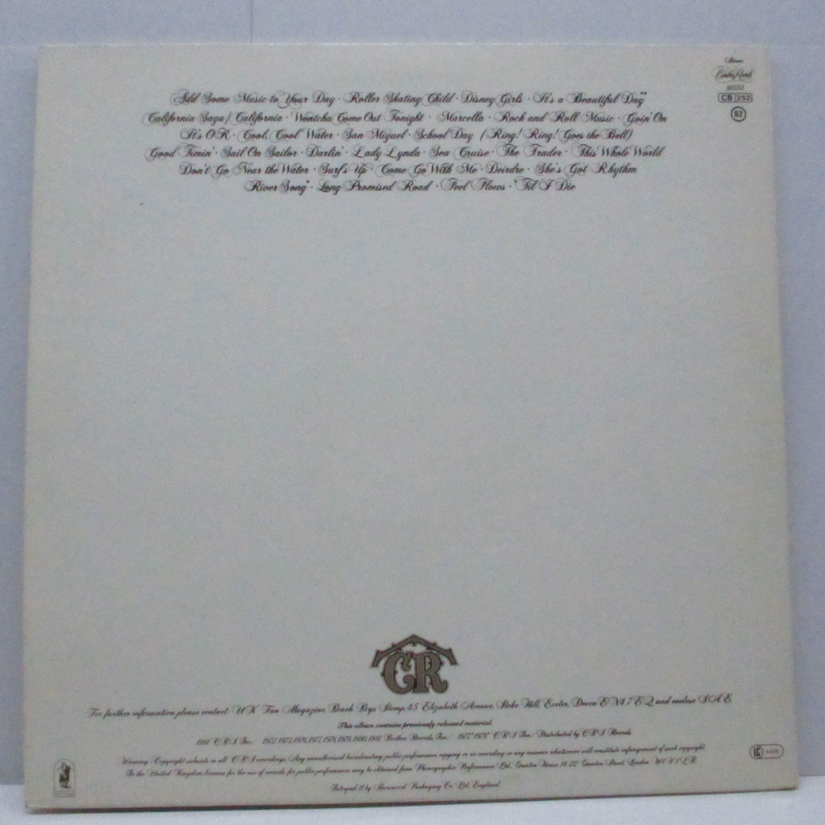 BEACH BOYS (ビーチ・ボーイズ) - Ten Years Of Harmony (UK オリジナル 2xLP+インサート、見開ジャケ/CRB 88553)