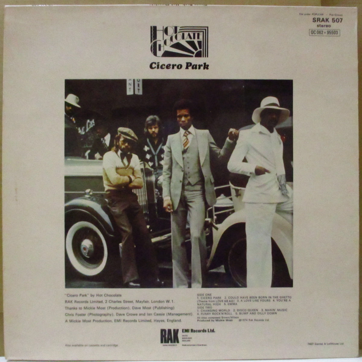 HOT CHOCOLATE (ホット・チョコレート) - Cicero Park (UK '74 オリジナル・ステレオ LP/両面コーティング・ジャケ)デビューアルバム