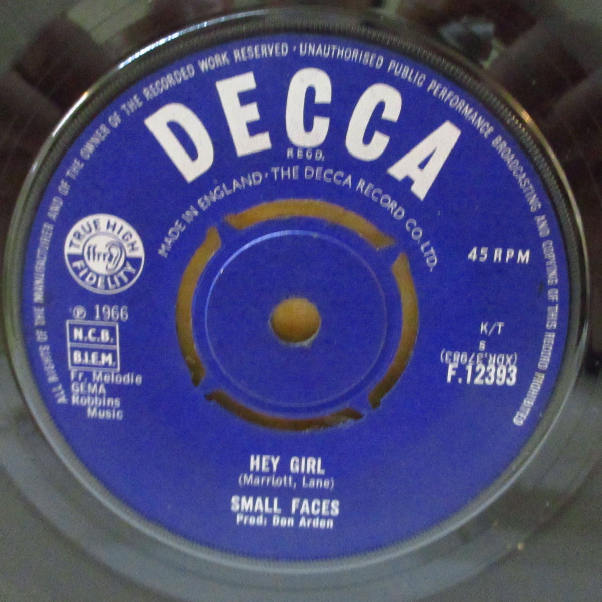 SMALL FACES (スモール・フェイセス) - Hey Girl (UK '66 オリジナル「ラウンド・センター」7インチ+カンパニースリーブ)