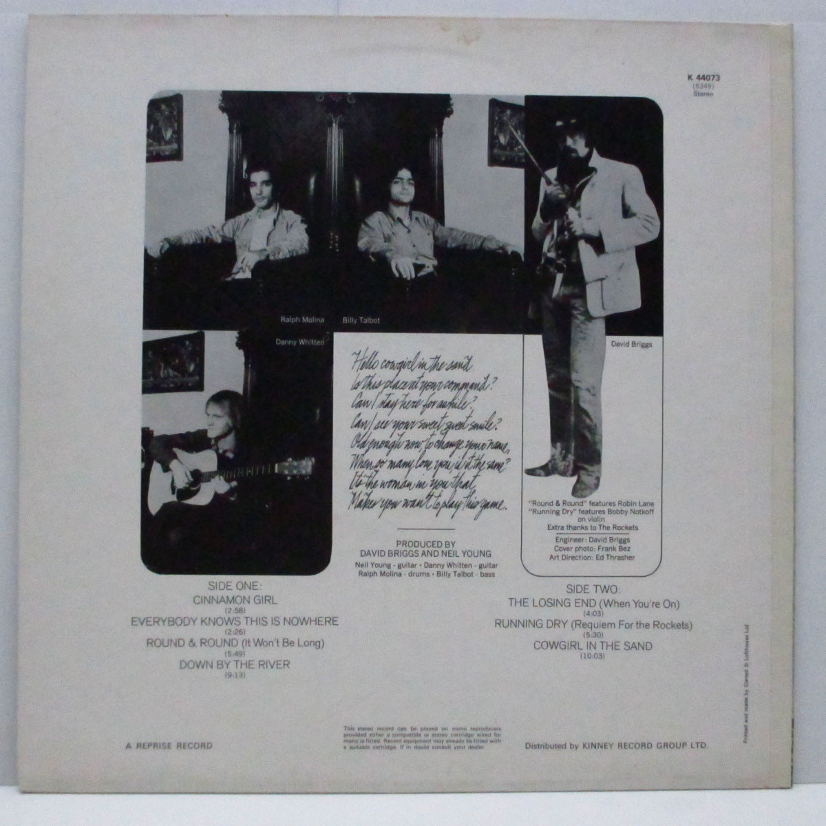 NEIL YOUNG (ニール・ヤング) - Everybody Knows This Is Nowhere (UK '71再発「Wロゴ無ラベ」LP+表面コーティングジャケ /K-44073)