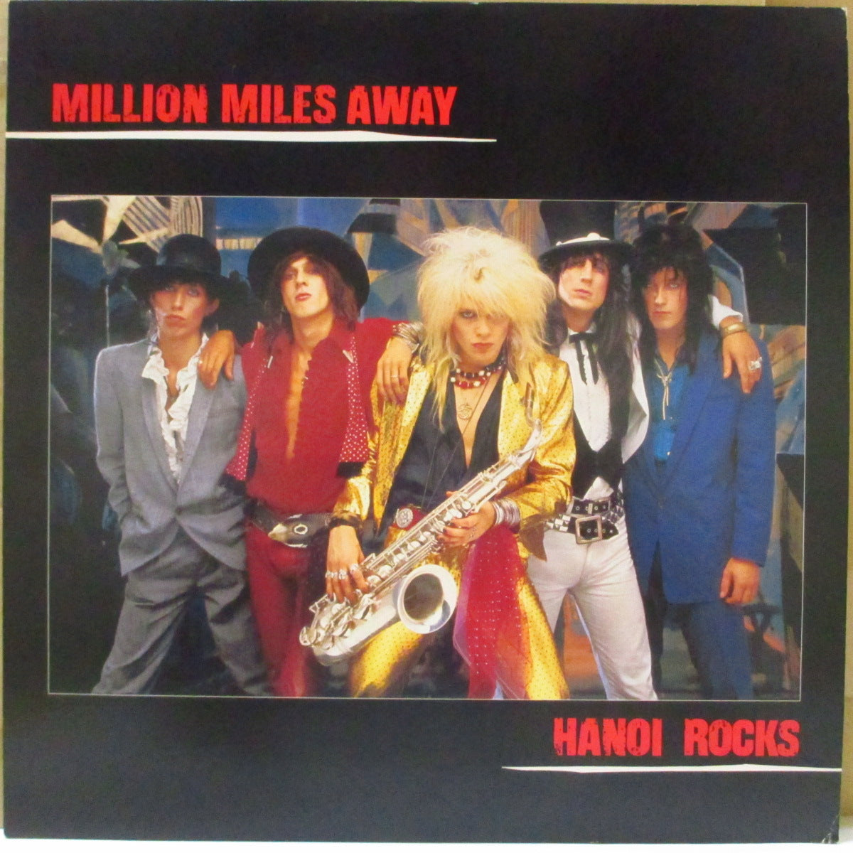 HANOI ROCKS (ハノイ・ロックス) - Million Miles Away (Japan オリジナル LP+インサート/帯・見開きインサート欠) '85年日本独自ベスト盤