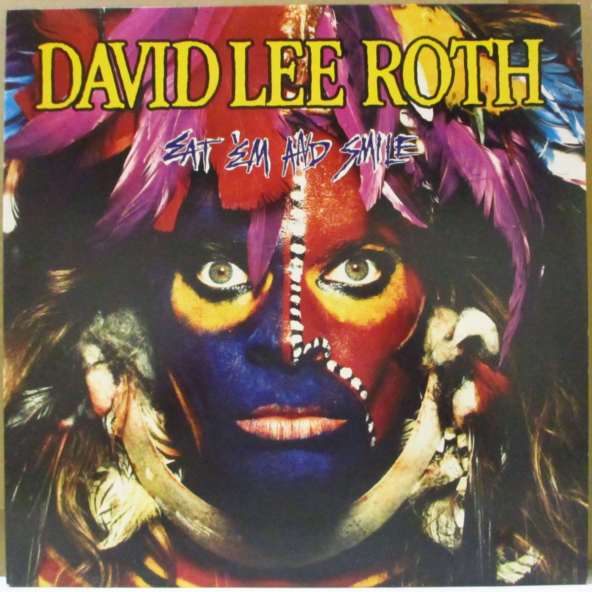 DAVID LEE ROTH (デイヴィッド・リー・ロス) - Eat 'Em And Smile (US オリジナル LP+ソフト紙インナー/バーコードあり光沢ジャケ) '86年1stソロアルバム