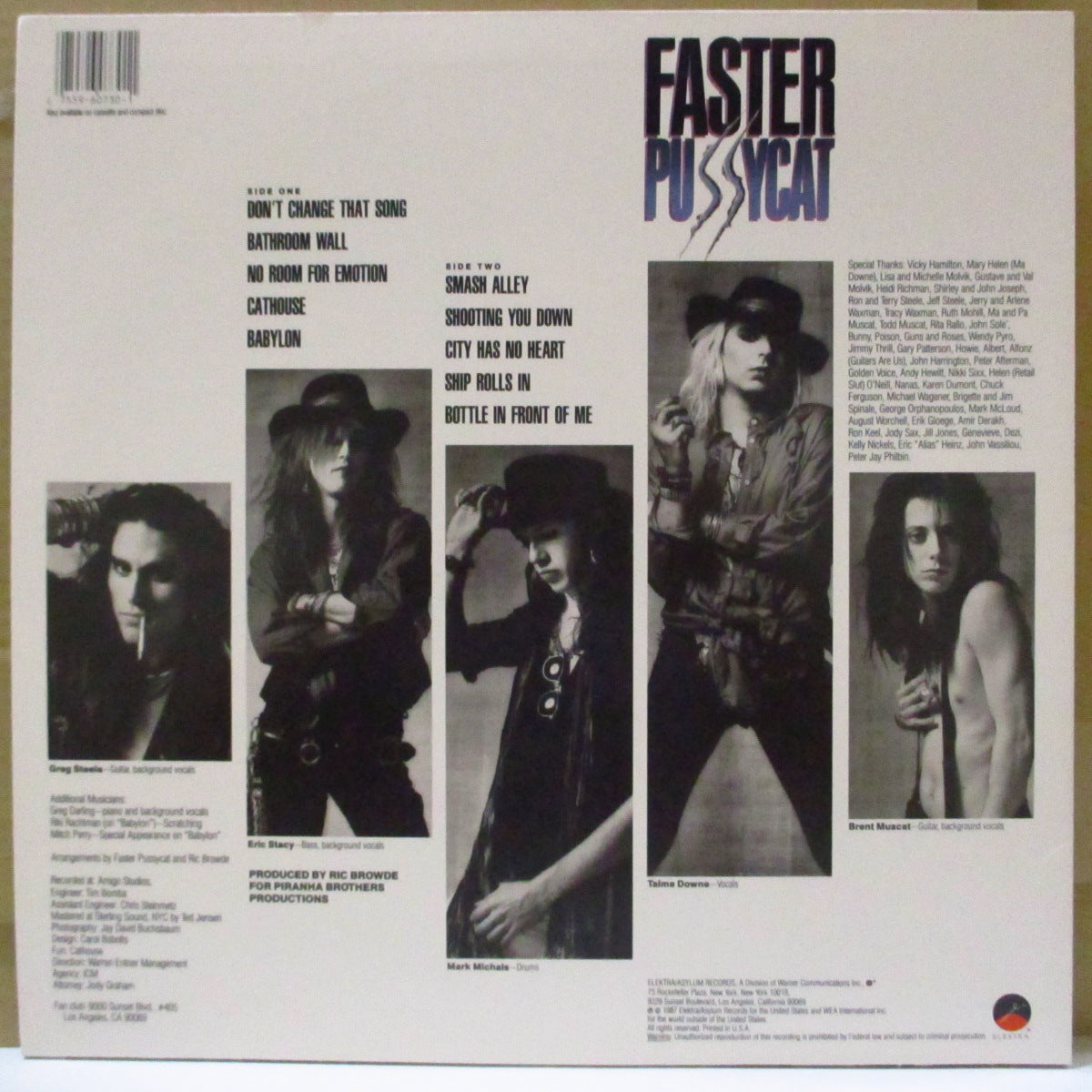 FASTER PUSSYCAT (ファスター・プッシーキャット) - S.T. <1st Album> (US オリジナル LP+ソフト紙インナー) '87年1stアルバム