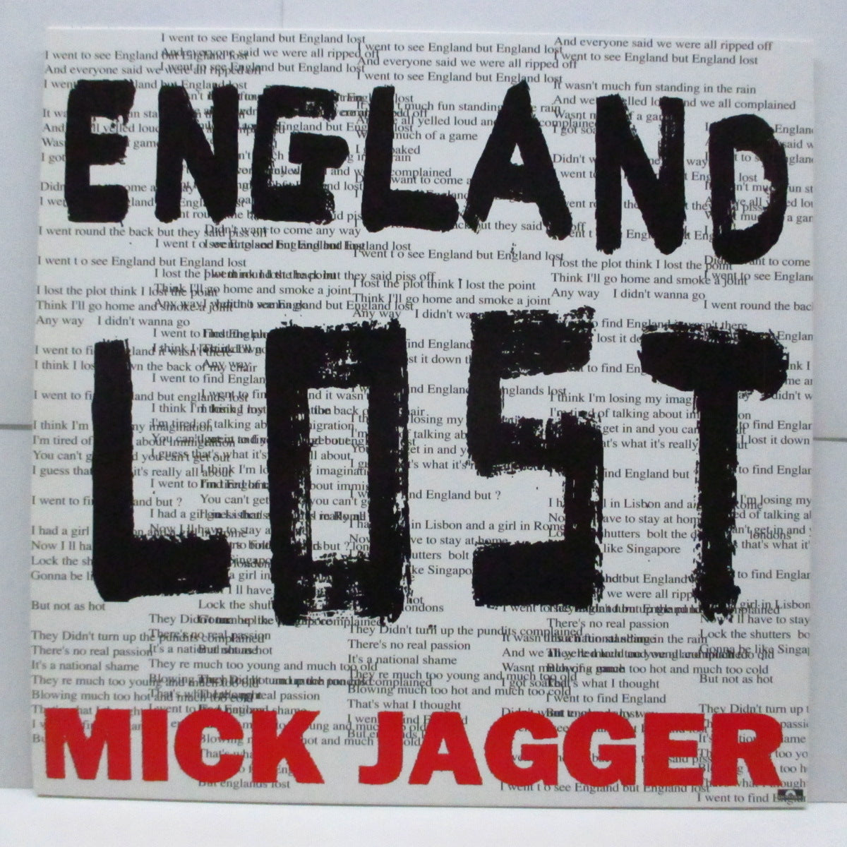 MICK JAGGER (ミック・ジャガー) - Gotta Get A Grip / England Lost (EU 限定プレス 12")