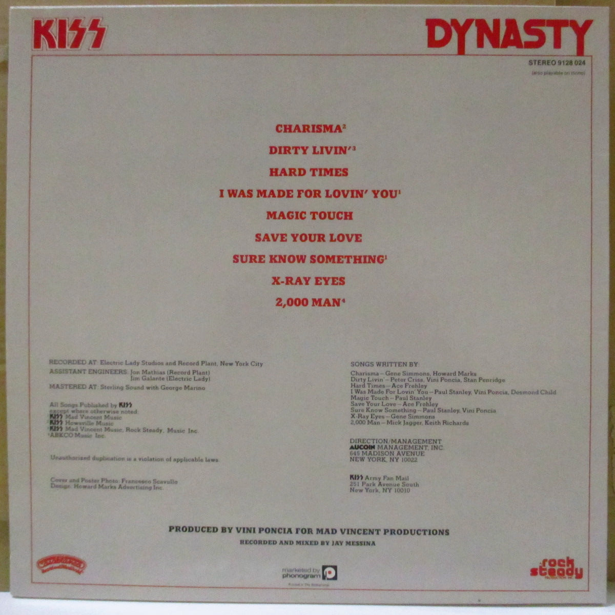KISS (キッス) - Dynasty (Dutch '79 再発 LP/レーベルコード&バーコードなし光沢ジャケ) '79年7thアルバム