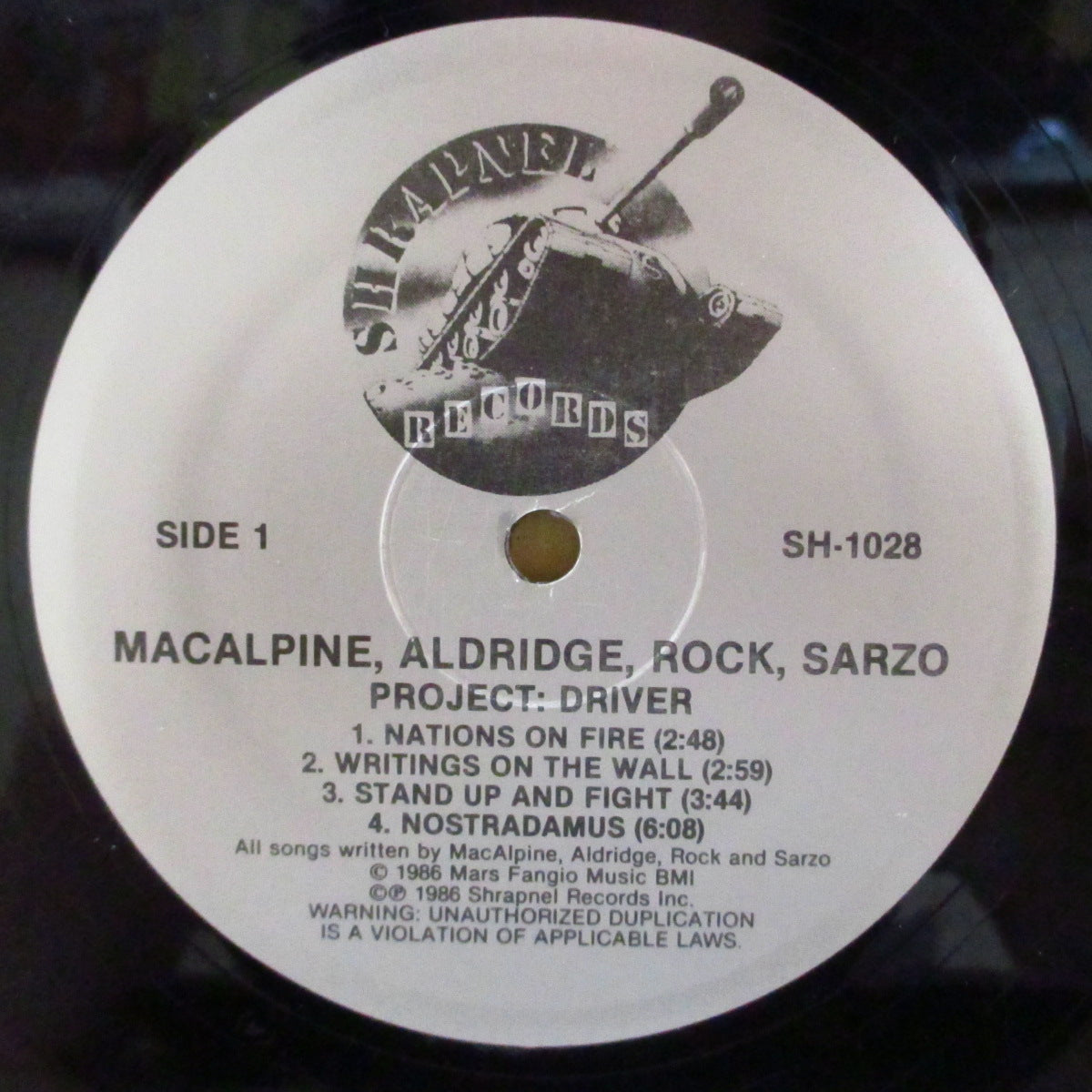 MACALPINE-ALDRIDGE-ROCK-SARZO (マカパイン・アルドリッジ・ロック・サーゾ) - Project: Driver (US オリジナル LP) '86年豪華共演バンド唯一のアルバム