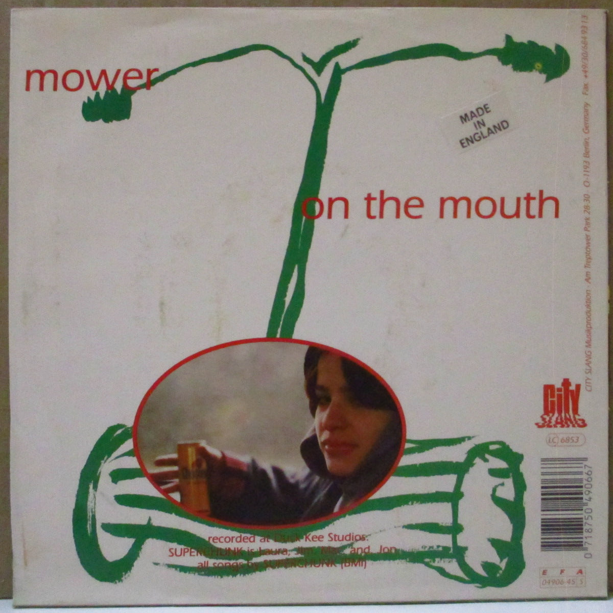 SUPERCHUNK (スーパーチャンク) - Mower (German 限定「クリアオレンジヴァイナル」 7インチ+レアステッカー付き光沢ジャケ)