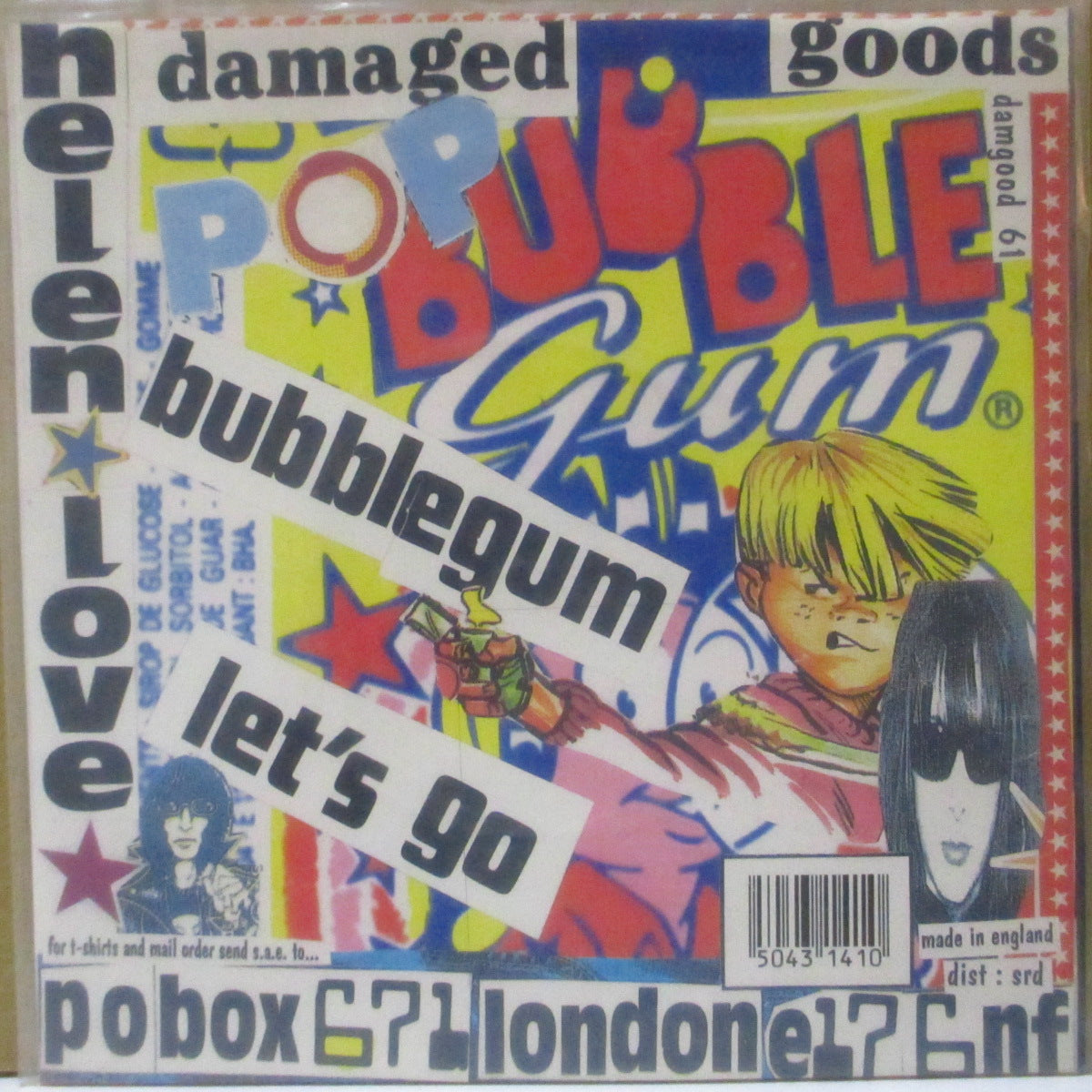 HELEN LOVE (ヘレン・ラヴ) - Bubble Gum (UK '95 オリジナル「黒盤」7インチ+光沢ソフト紙ジャケ)