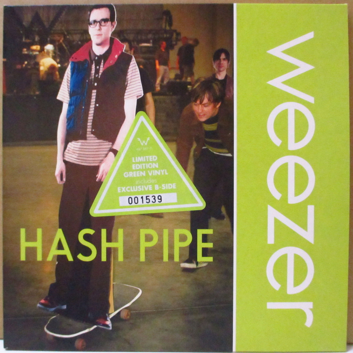 WEEZER (ウィーザー) - Hash Pipe (UK '01 初回限定「グリーンヴァイナル」 7インチ+レアステッカー付きミスプリント光沢固紙ジャケ)