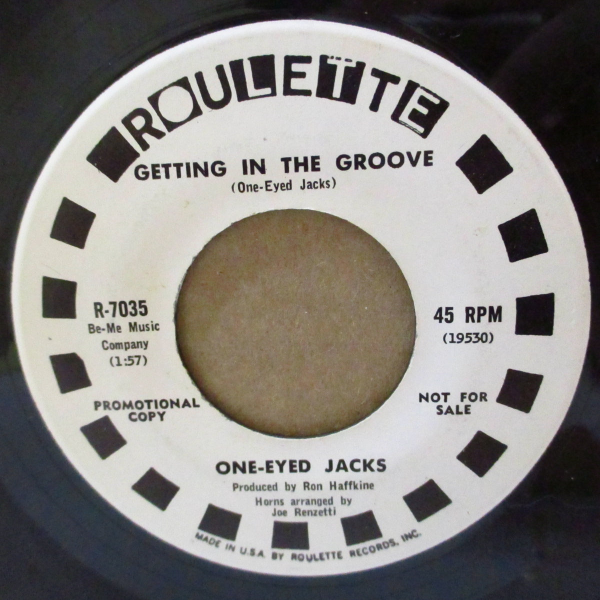 ONE-EYED JACKS (ワン・アイド・ジャックス) - Sky Of My Mind / Getting In The Groove (US '69 プロモ・白ラベ 7インチ)ファンキー・サイケ・ガレージ・ノーザン!