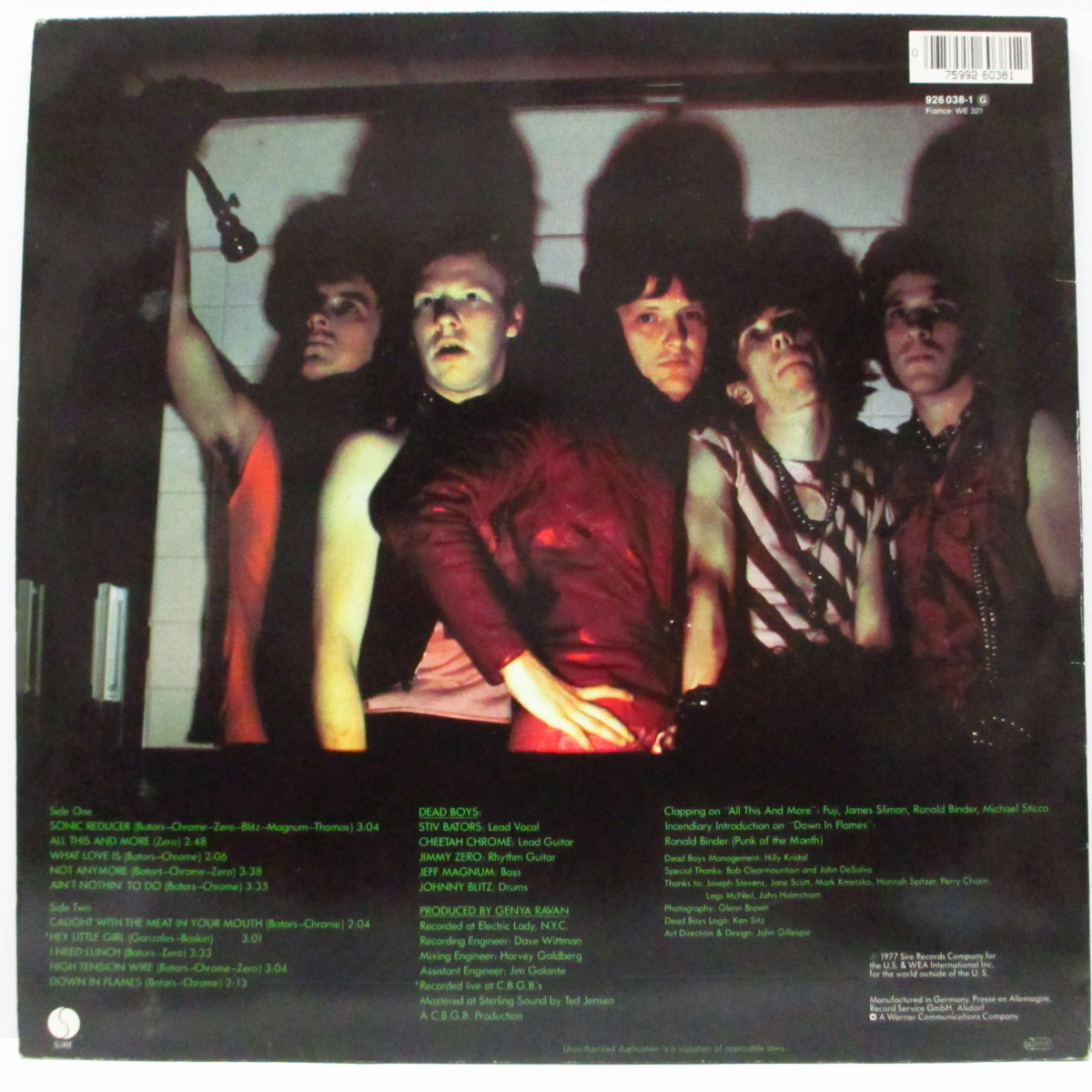 DEAD BOYS (デッド・ボーイズ) - Young Loud And Snotty ( German 80's 再発 LP ) '77年ファースト!