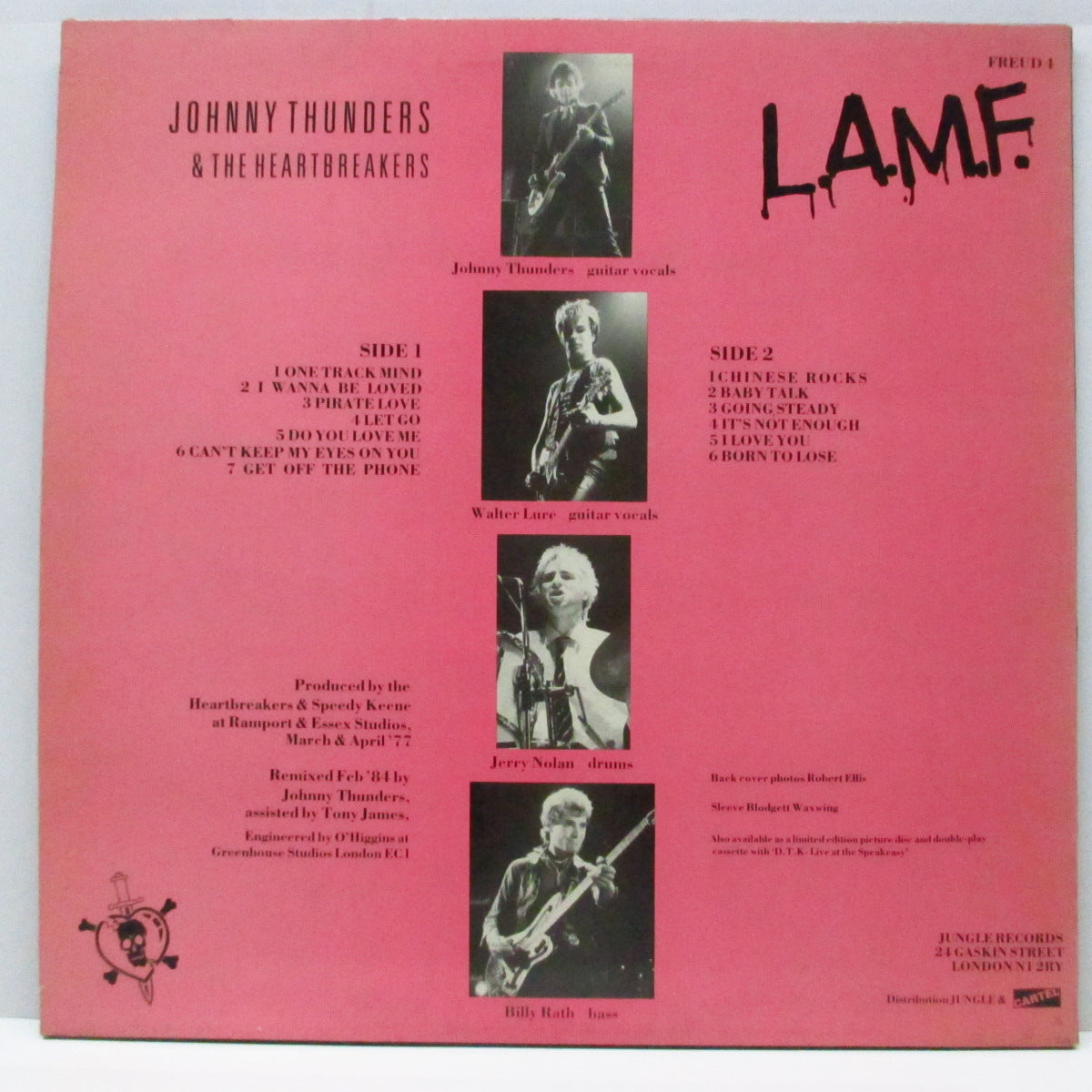 JOHNNY THUNDERS & THE HEARTBREAKERS (ジョニー・サンダース & ザ・ハートブレイカーズ) - L.A.M.F. Revisited (UK 限定「ピンクヴァイナル」LP )