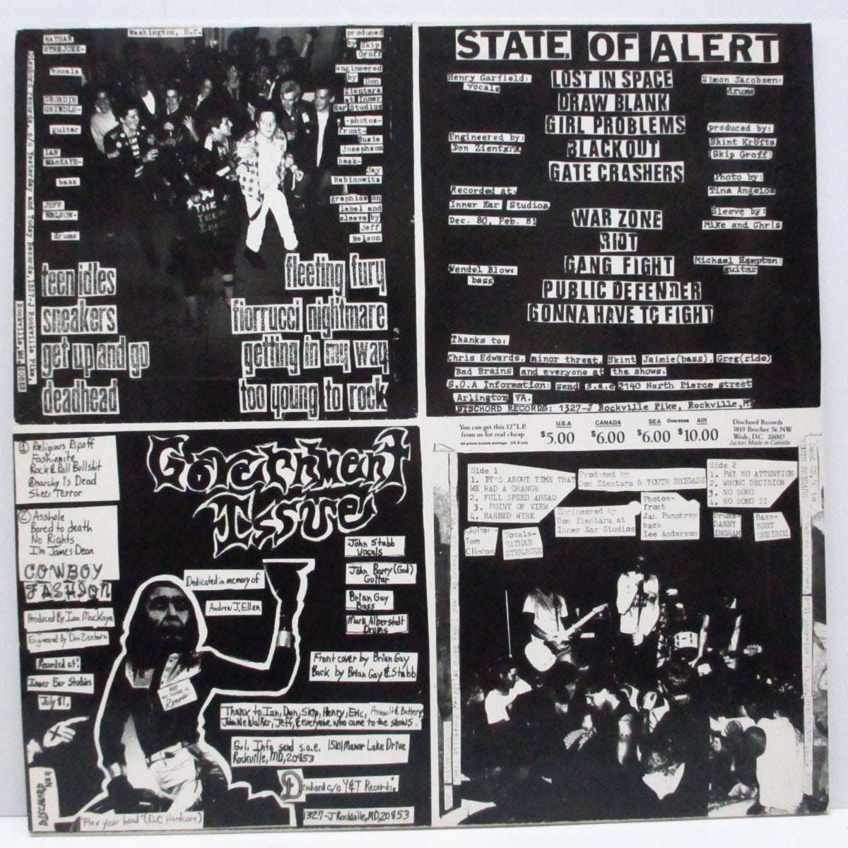 V.A. (初期D.C.ハードコア・コンピ) - Four Old 7"s On A 12" (US オリジナル LP+ポスター/初回「$5 ジャケ」)