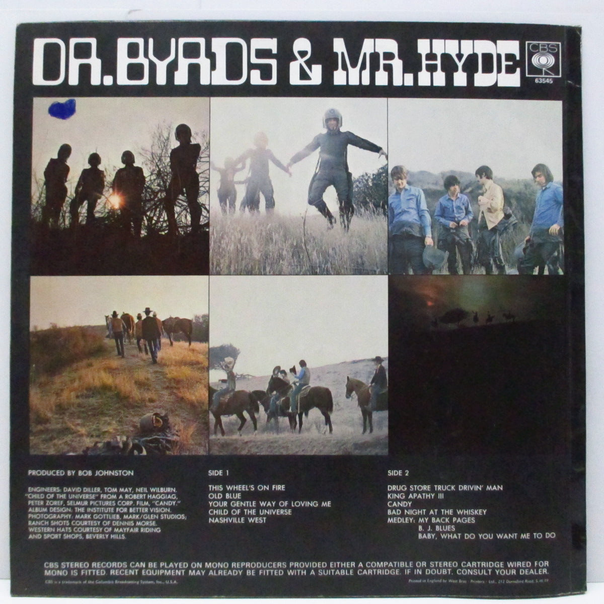 BYRDS (ザ・バーズ) - Dr.Byrds & Mr.Hyde (UK オリジナル「モノラル」LP/表面コーティングジャケ) '69年7th アルバム!