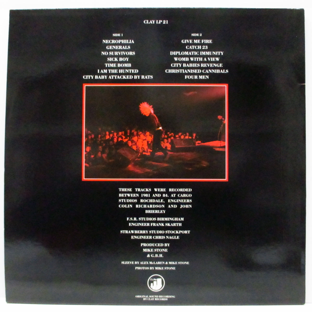 Charged G.B.H (チャージド G.B.H) - The Clay Years 1981 To 84 (UK オリジナル「赤ロゴ」ラベ LP) 全14曲、初期ベスト!
