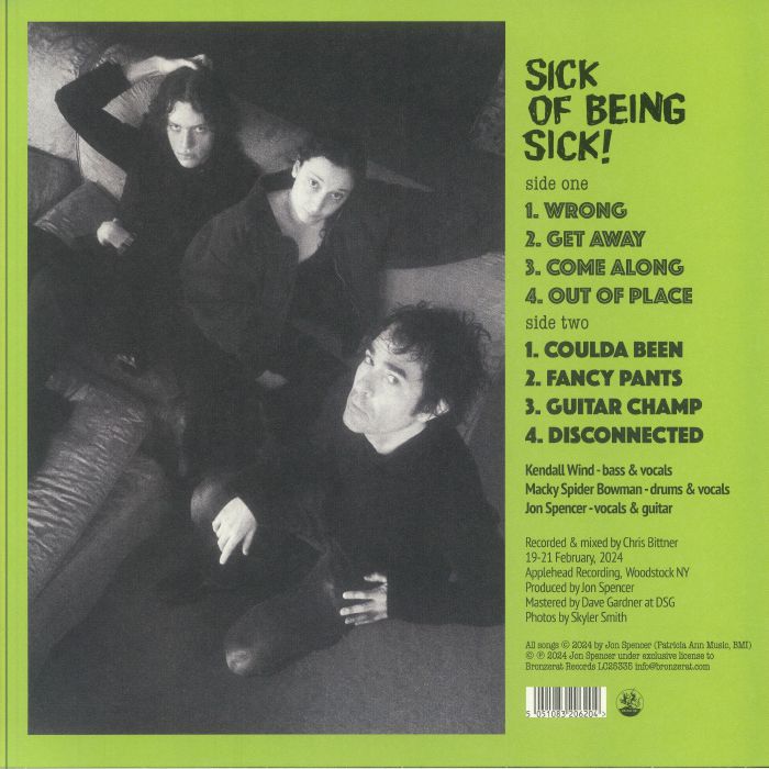 JON SPENCER (ジョン・スペンサー) - Sick Of Being Sick! (US 2,500枚限定「クリアヴァイナル」45回転 LP/NEW)