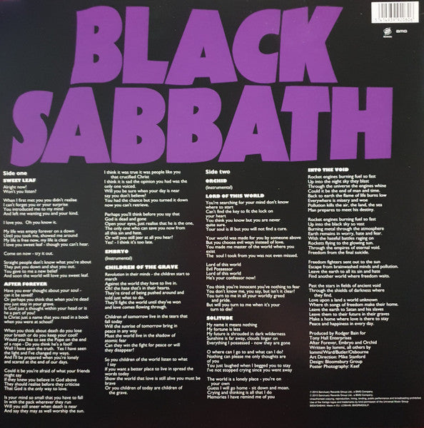 BLACK SABBATH (ブラック・サバス) - Master Of Reality (UK 限定復刻再発アナログ LP-エンボス・ジャケ/ New)
