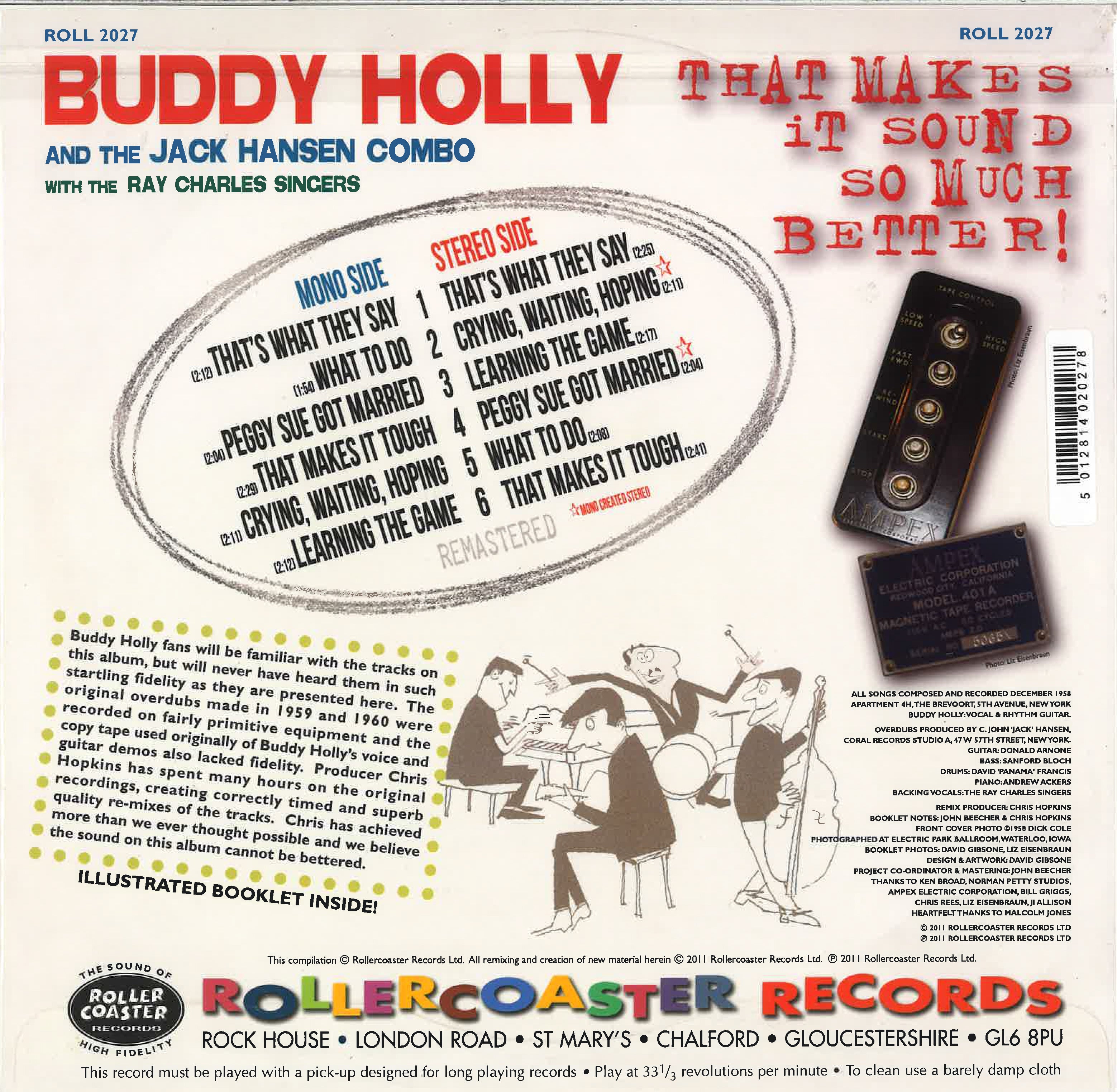 BUDDY HOLLY & THE JACK HANSEN COMBO (バディ・ホリー & ザ・ジャック・ハンセン・コンボ) - That Makes It Sound So Much Better (UK 限定10インチ LP/New)'58年 N.Y.セッション・レア・トラック集!