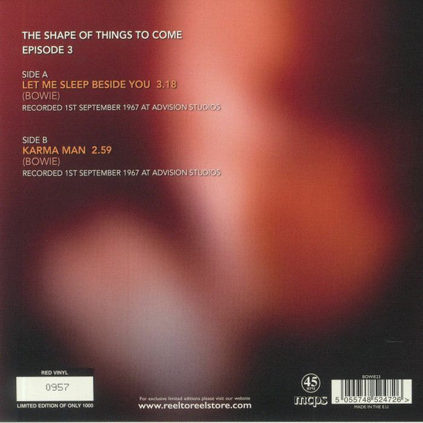 DAVID BOWIE (デヴィッド・ボウイ) - The Shape Of Things To Come Episode 3 (EU 1000枚限定ナンバリング入りジャケ付き「赤盤」7"/New)