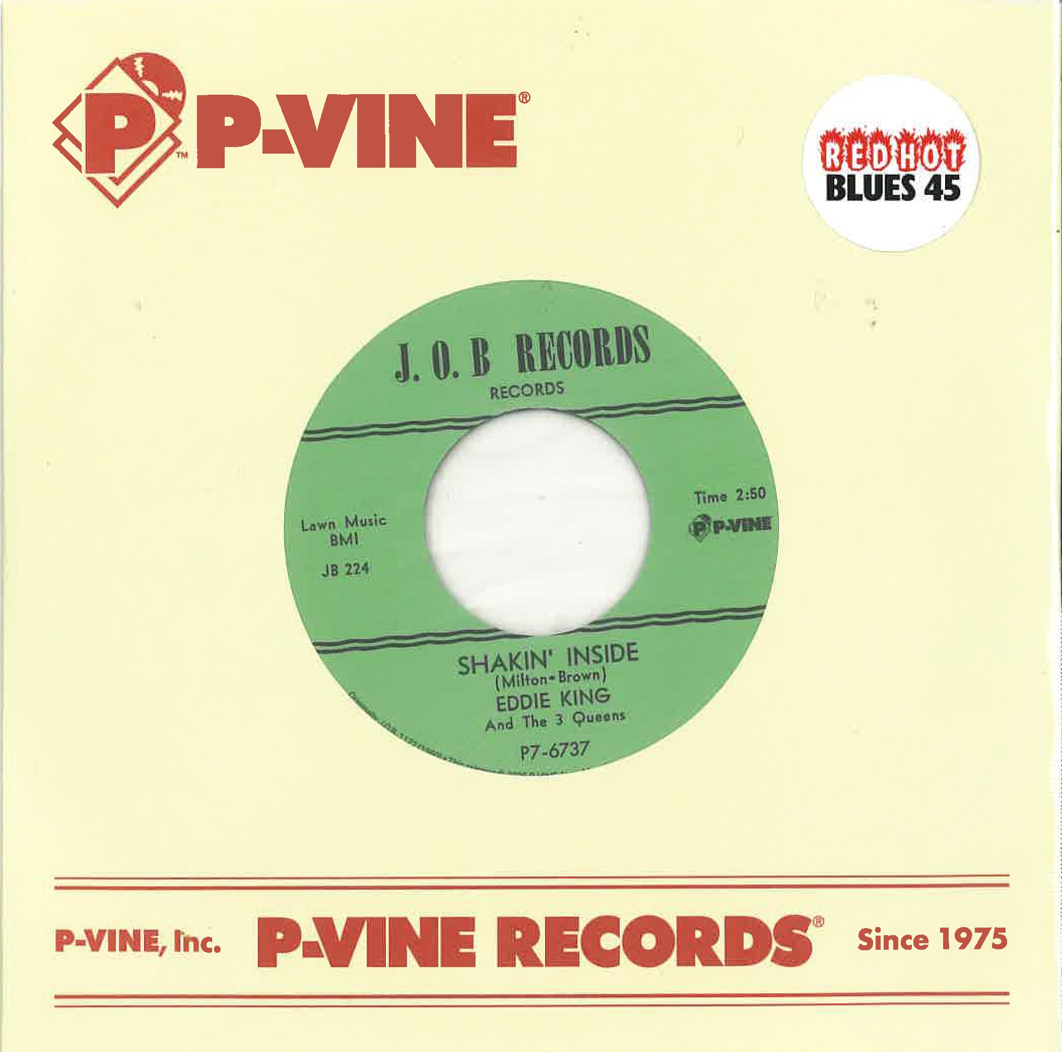 EDDIE KING (エディ・キング) - Love You Baby / Shakin' Inside (Japan 正規限定復刻再発 7インチ+カンパニースリーブ /New) ロッキンブルース名曲2サイダー!